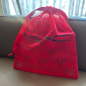 MAC Cosmetics Red Lace Cosmetic Bag
